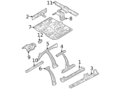 Floor & Rails for 2001 Hyundai Accent #0