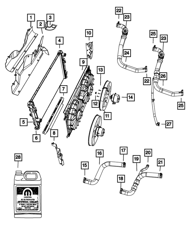 5116346AA - Cooling: Cooling Module Bracket for Jeep: Compass, Patriot Image