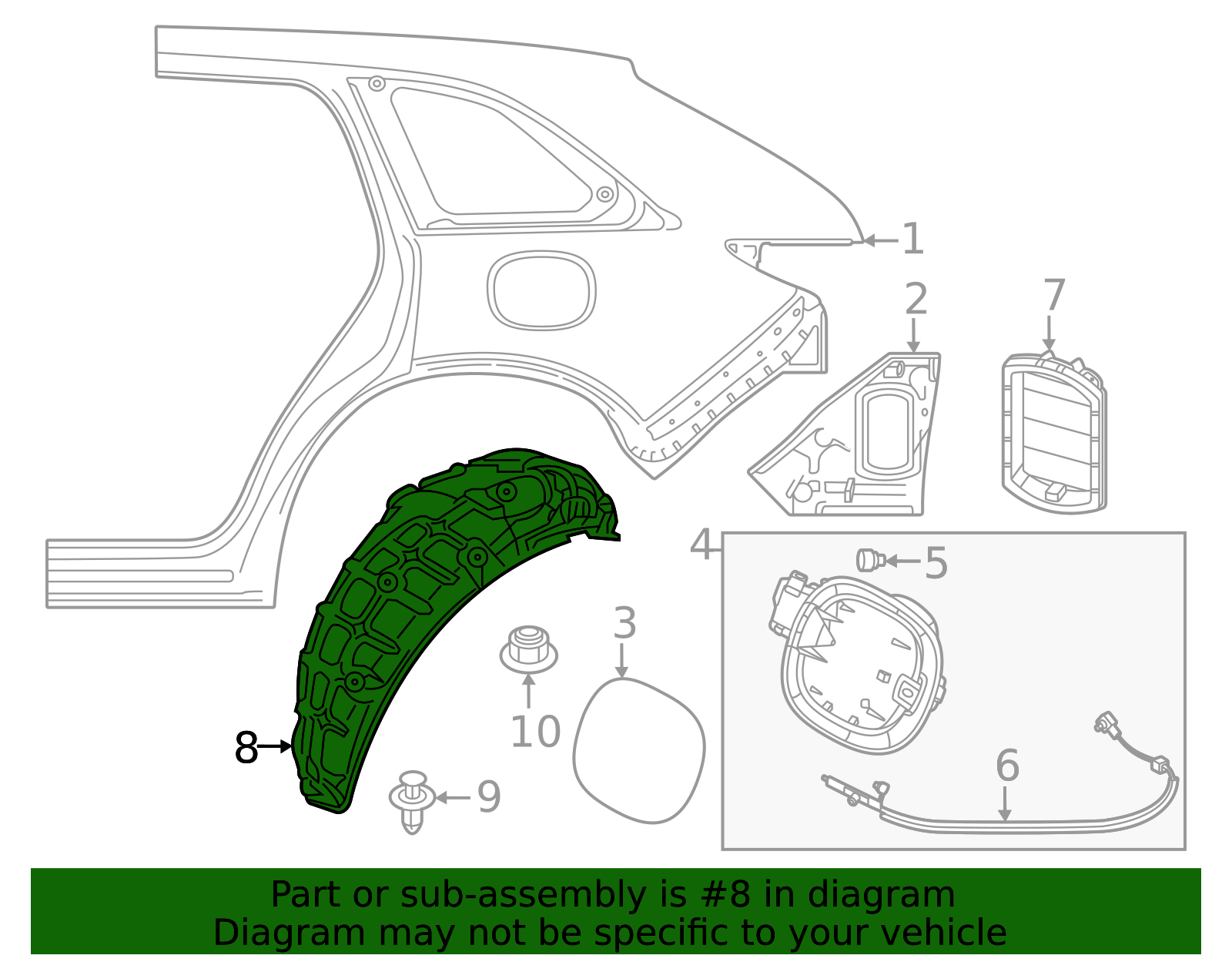 KMV6-56-1J1A - Quarter Panel Splash Shield - 2024-2025 Mazda