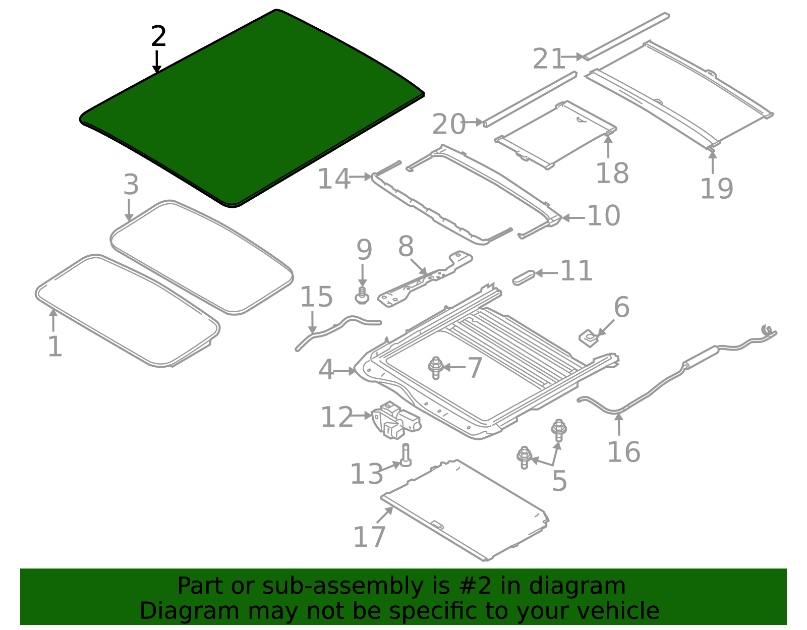 8A8Z-74500A18-A - Sunroof Glass 2009-2019 Ford Flex | Ford Parts