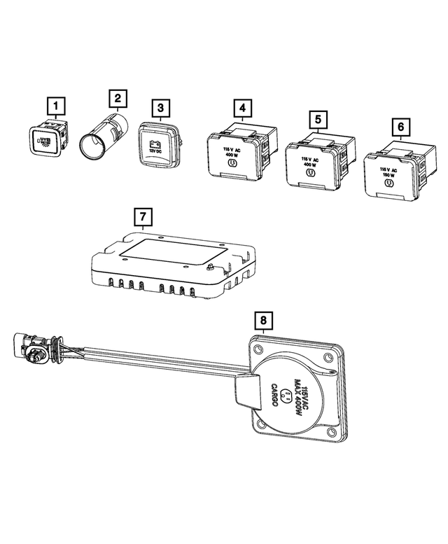 68410669AA - Electrical: Inverter Power Outlet for Mopar Image image