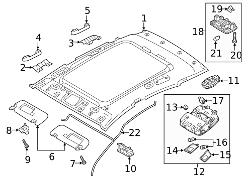 Interior Trim - Roof for 2019 Hyundai Elantra GT #1