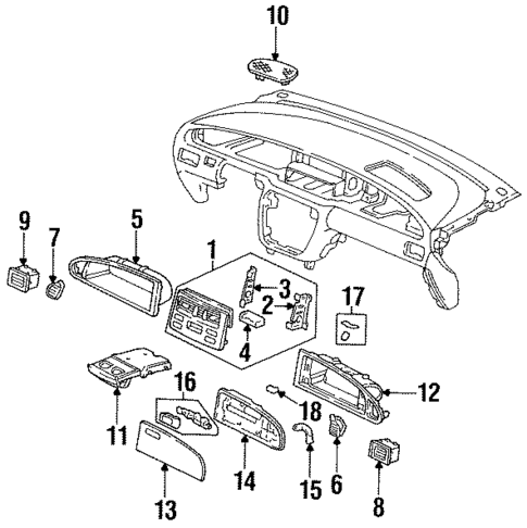 Instrument Panel Components for 1997 Honda Odyssey #0