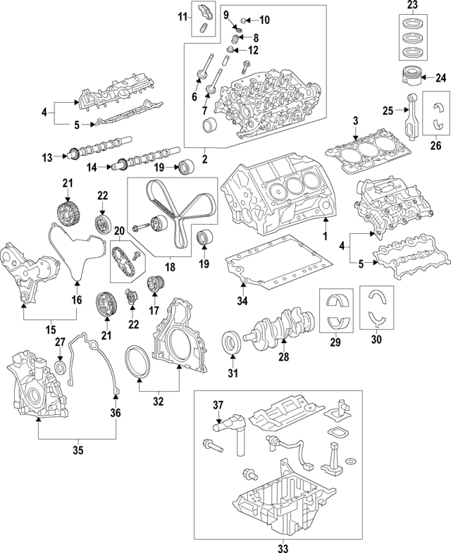 LR082722 - Engine: Short Block for Land-Rover Image