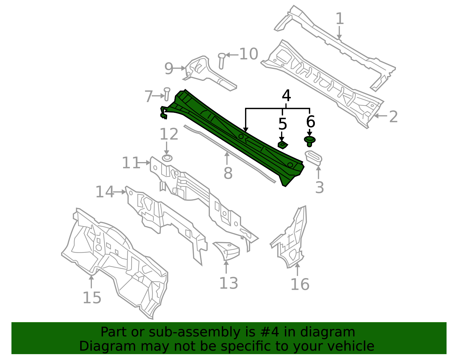 카루出品 Genuine Top Cowl Panel Assembly (d41 Frontier) - 66862-9BU0C
