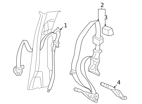 Rear Seat Belts for 2016 Ram 3500 #0