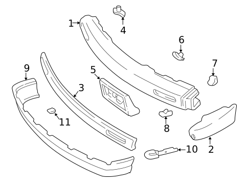 Bumper & Components - Front for 1995 Chevrolet Blazer #0