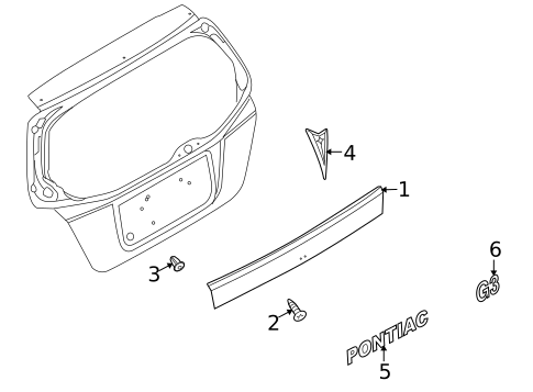Exterior Trim - Lift Gate for 2009 Pontiac G3 #0