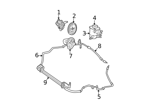 Pump & Hoses for 2005 Mercury Sable #0