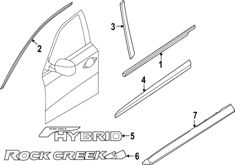Exterior Trim - Front Door for 2014 Nissan Pathfinder #0