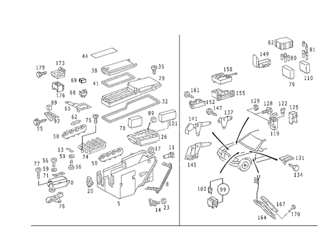 Fuse Cabinet, Fuse Box and Relay Unit for 1993 Mercedes-Benz 300E #3