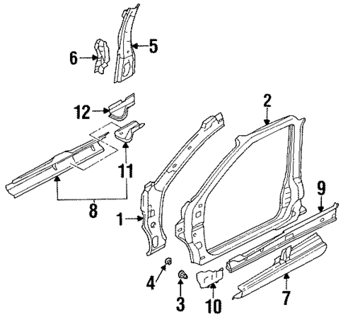 Center Pillar for 1993 Nissan Quest #0