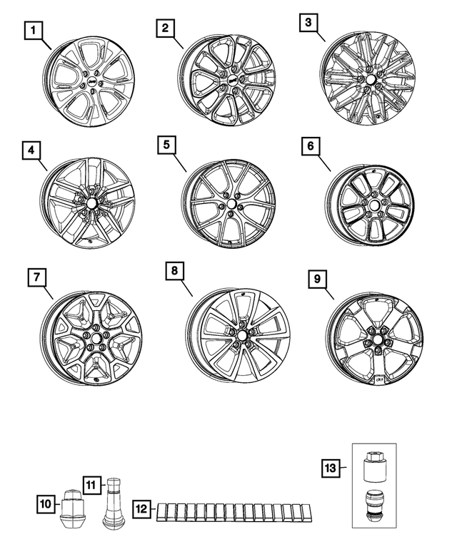 5XV75RXFAC - : Aluminum Wheel, Front Or Rear for Mopar Image