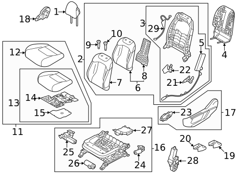 Driver Seat Components for 2024 Kia Sportage #0