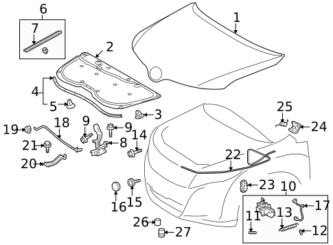 Hood & Components for 2012 Toyota Venza #0