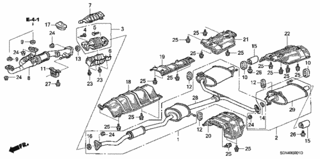 Exhaust Pipe (V6) for 2004 Honda Accord #0