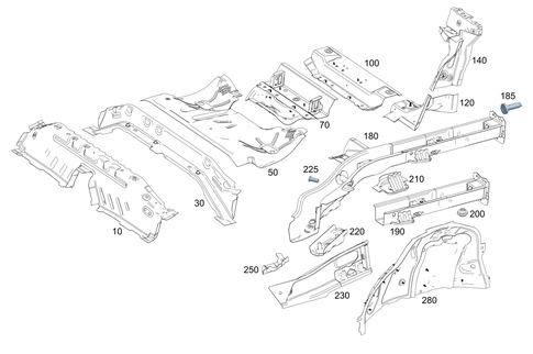 Rear End Floor for 2021 Mercedes-Benz A35 AMG #0