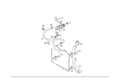 Expansion Tank, Mounting and Hoses for 1995 Mercedes-Benz E420 #2
