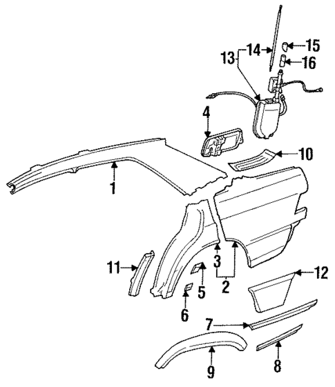 Quarter Panel & Components for 1989 Mercedes-Benz 190 D #0