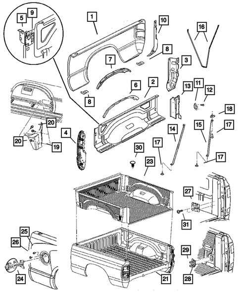 Quarter Panel and Pillar for 2005 Dodge Ram 1500 #0