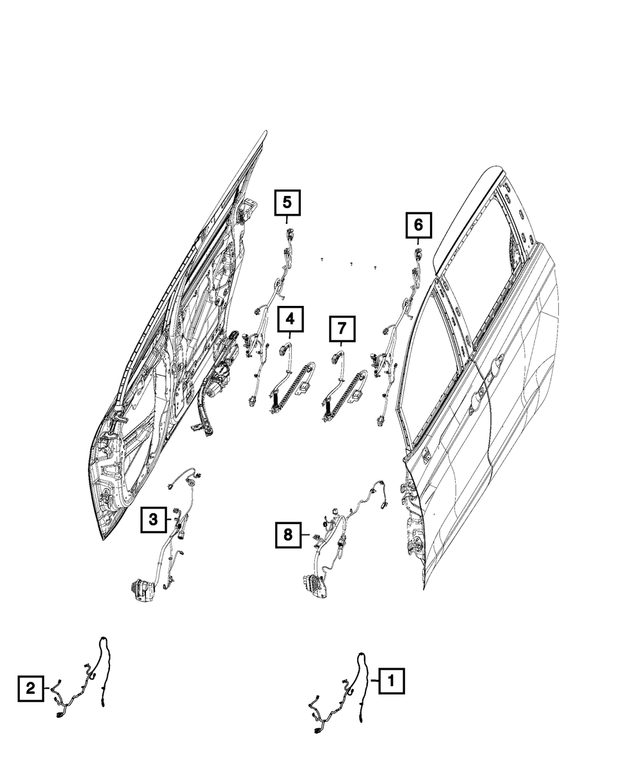 68476647AA - : Sliding Door Left Wiring for Mopar Image