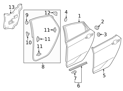 Door & Components for 2019 Honda Civic #2