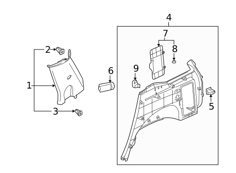 Interior Trim - Quarter Panels for 2007 Saturn Vue #0