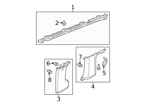 Interior Trim - Quarter Panels for 2010 Honda Element #0