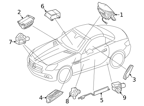 Air Bag Components for 2012 Mercedes-Benz SLK 55 AMG&reg; #0