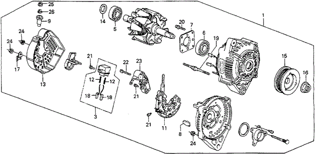 Alternator (Denso) for 1988 Honda Accord #0