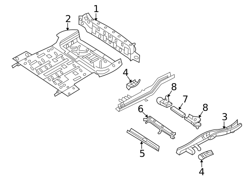 Rear Floor & Rails for 2007 Hyundai Entourage #0