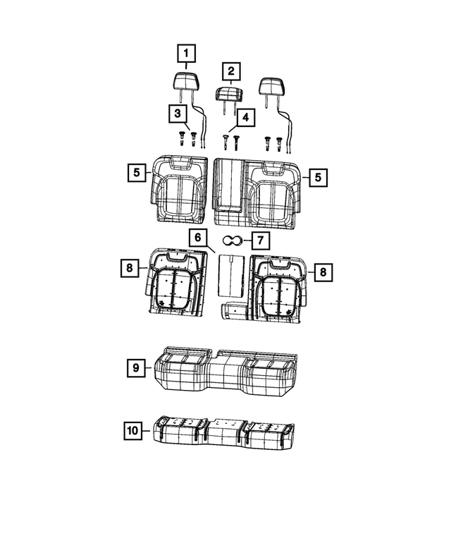 6PL782X7AH - Interior Trim: Second Row Headrest for Mopar Image