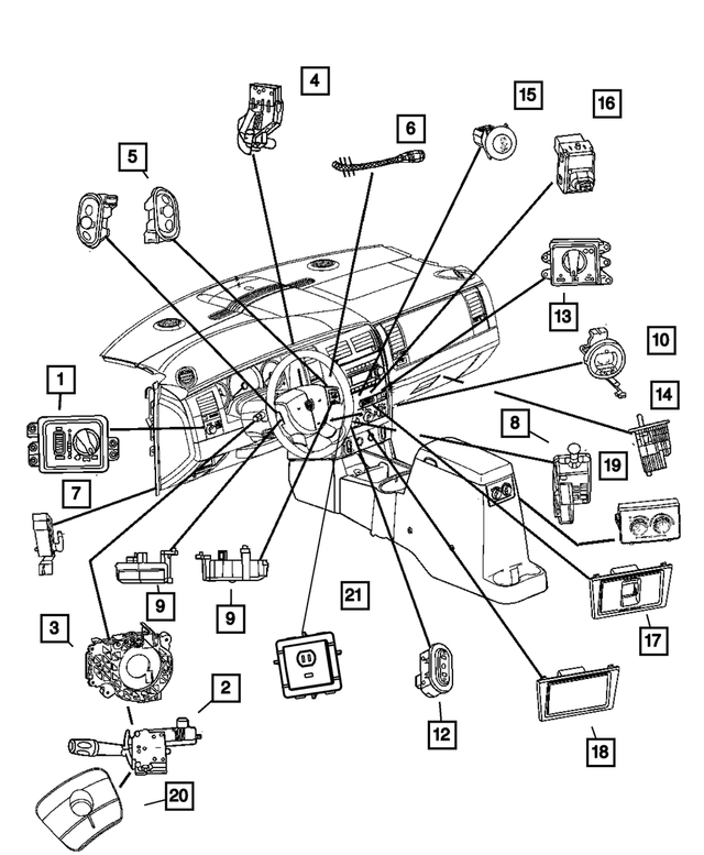 68021454AA - Electrical: Transfer Case Mode Switch for Mopar Image image