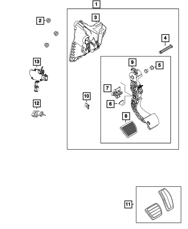 68612670AA - Brakes: Non Adjustable Pedal Assembly for Dodge: Hornet Image