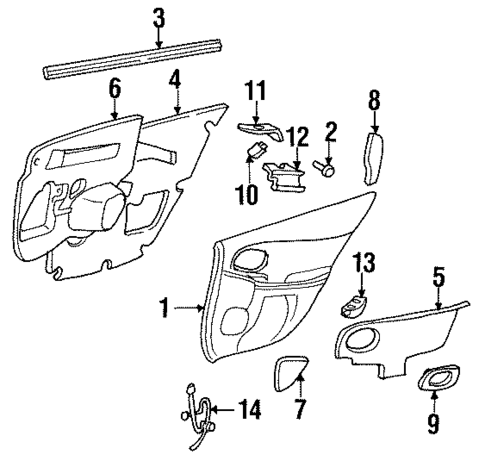 Interior Trim - Rear Door for 2001 Oldsmobile Aurora #0