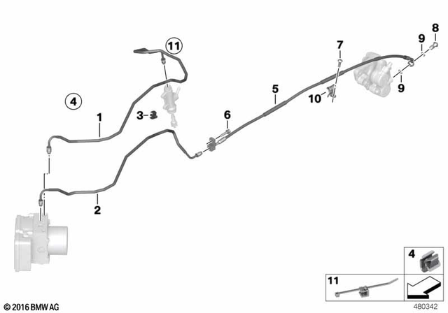34328546371 - Brakes: Brake Pipe Control Circuit, Rear -  for BMW-Motorrad Image