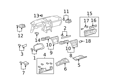 Instrument Panel Components for 2012 Lexus LS460 #0