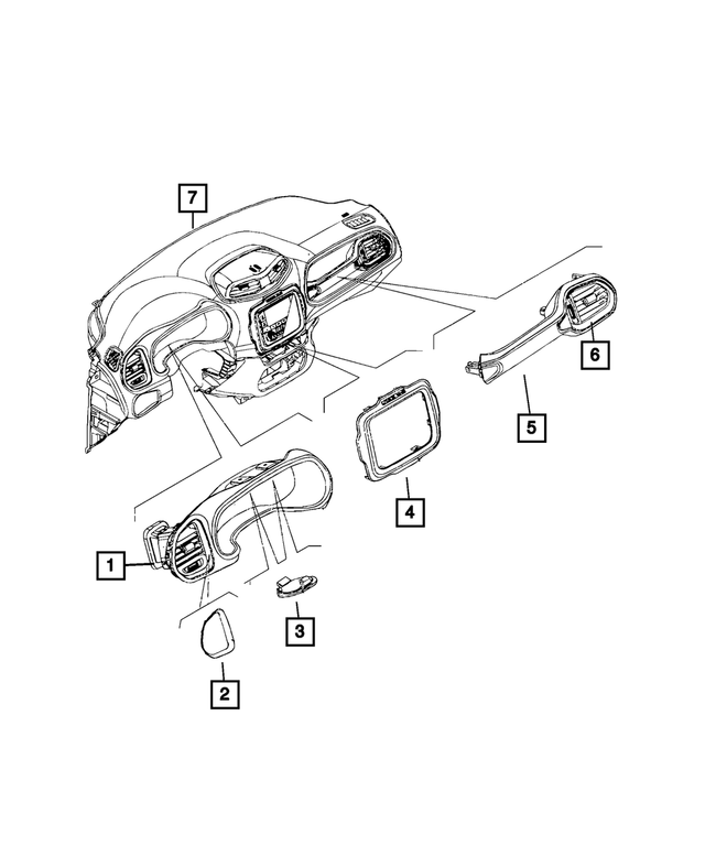 5UV71LXFAA - : A/C Outlet Bezel for Mopar Image