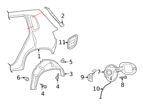 Fuel Door for 2015 Volkswagen Tiguan #0