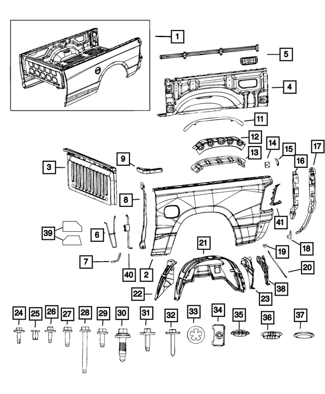 68445305AC - : Box Side Outer Panel, Left for Mopar Image