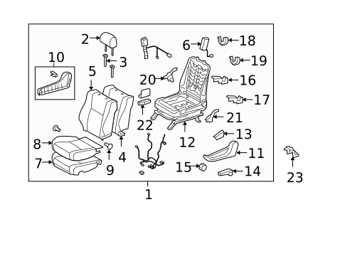 Driver Seat Components for 2010 Toyota Tundra #1
