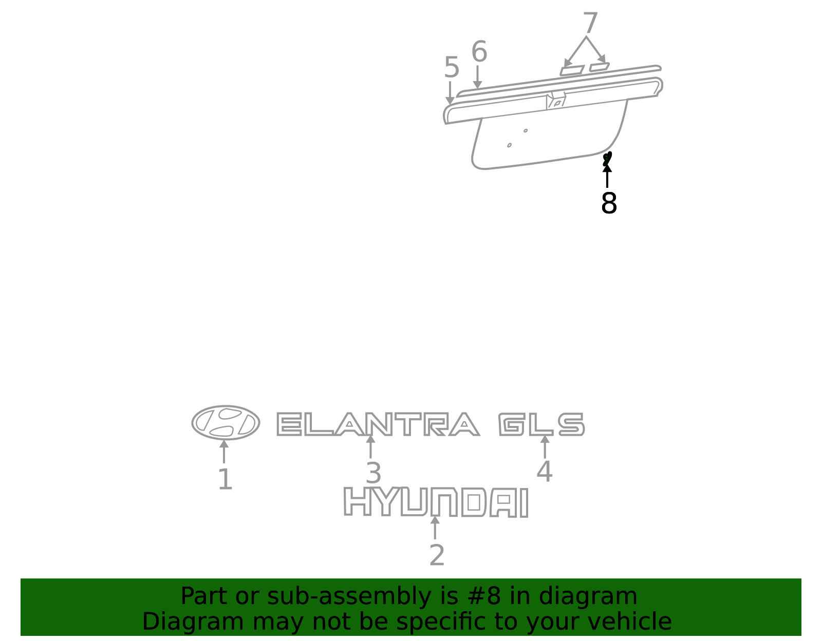 1995-2003 Hyundai License Mount 86941-34000 | OEM Parts Online