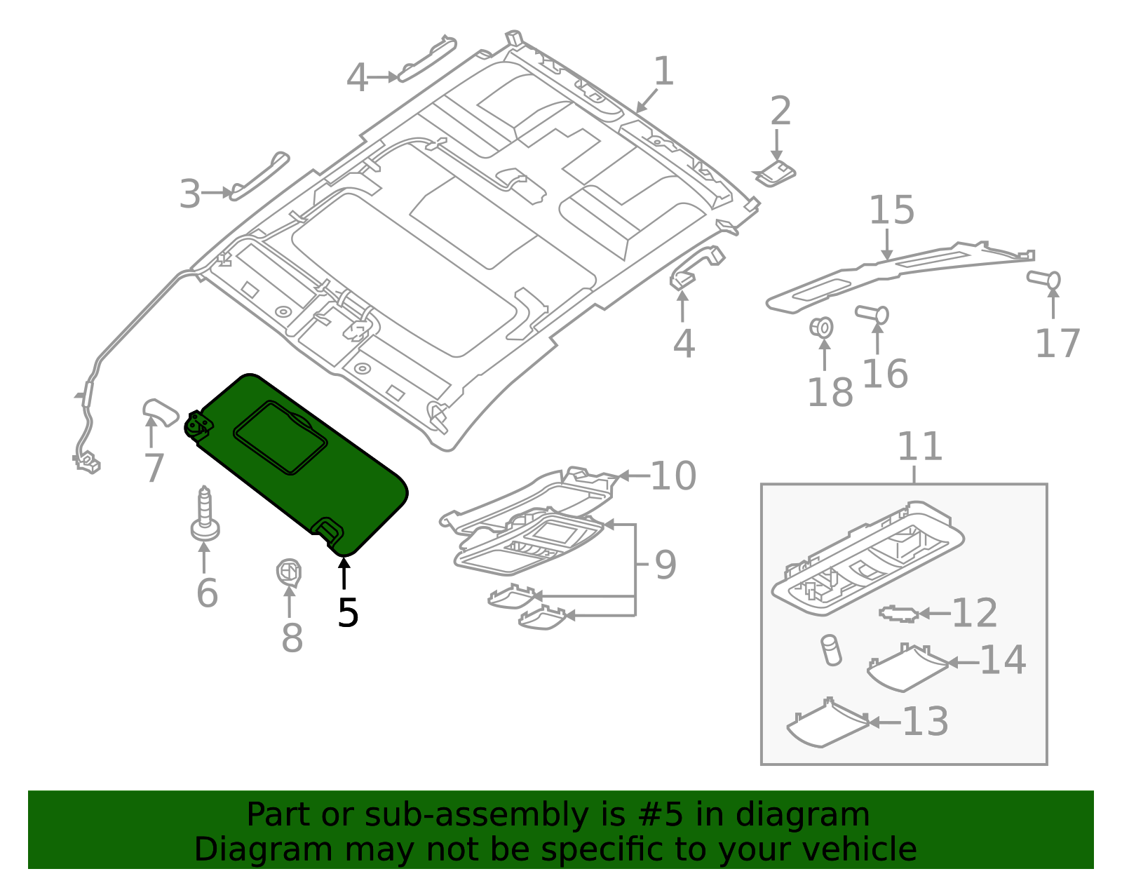 2016-2024 Nissan TITAN XD Sun-Visor - Driver's Side (LH) 96401