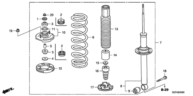 Rear Shock Absorber for 2008 Acura TL #0