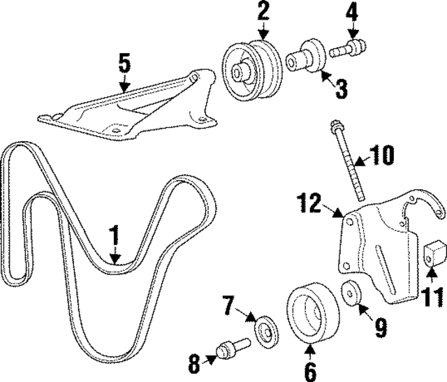 53006551 - Belts &amp; Cooling: A/C Drive Belt Idler Pulley Bracket for Mopar Image