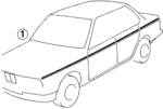 51141933373 - Body: Stripe Kit for BMW: 318i, 318is, 325, 325e, 325es, 325i, 325is, 325iX, 525i, 525iT, 530i, 535i, 540i, 735i, 735iL, 740i, 740iL, 750iL, M3, M5 Image