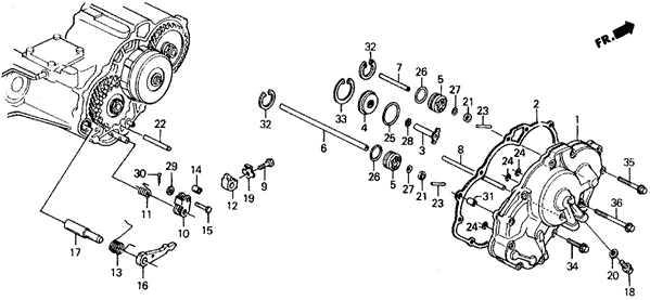 AT Right Side Cover 4WD for 1991 Honda Civic #0