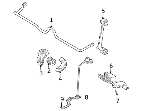Stabilizer Bar & Components for 2005 Mercedes-Benz C320 #2