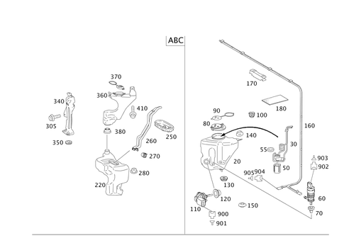 Pane Washer, Headlamp Wiper/Washer for 1997 Mercedes-Benz S500 #0