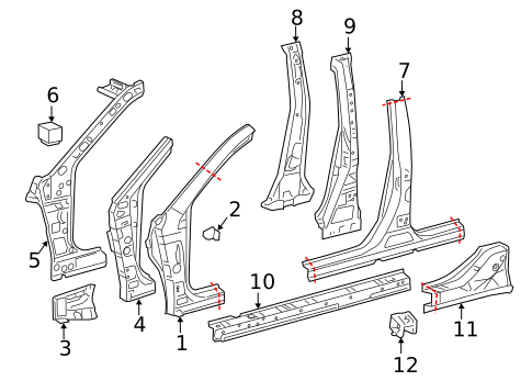 Hinge Pillar for 2009 Toyota Camry #0